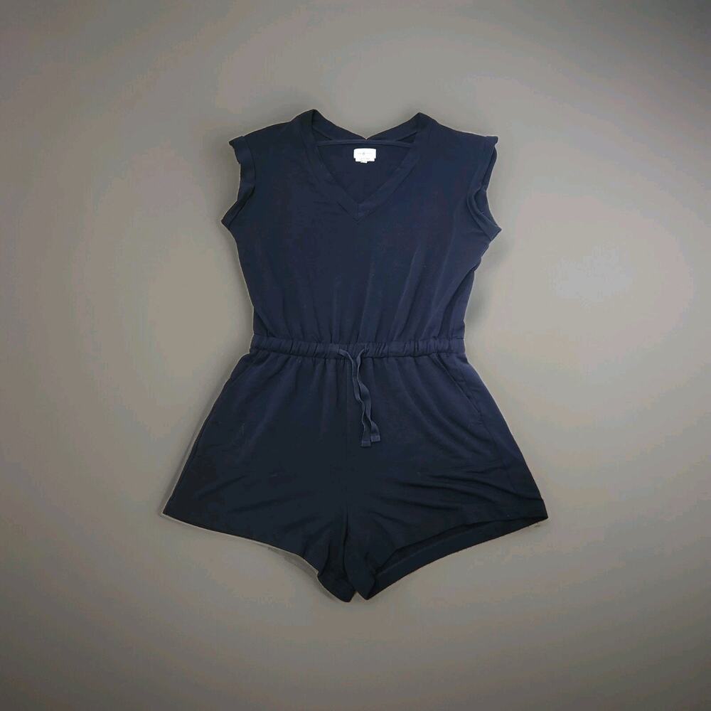 Lou & Grey Blue Romper With Pockets Size Medium Signature Soft